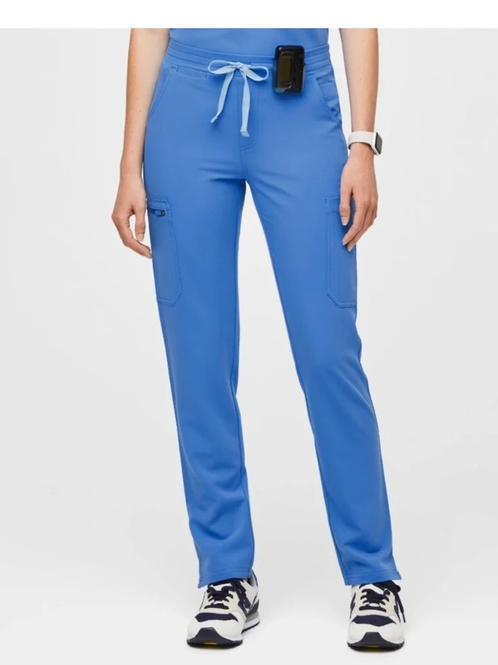Figs Women's Yola High Waisted Scrub Pant - Capri Blue